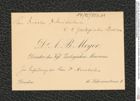 Nachlass Franz Steindachner, Visitenkarte von A. B. Meyer an Franz Steindachner, Inv.Nr. 337.01, Seite 1
